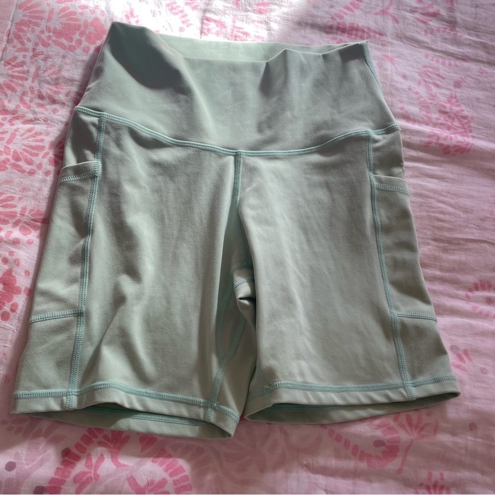 Women's Mint Green High-Waisted Bike Shorts